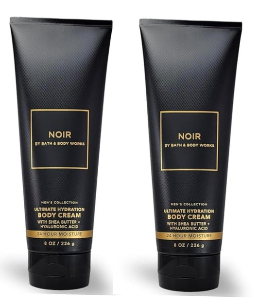 Bath & Body Works Noir Ultimate Hydration Cream 8 oz bottle delivers long-lasting moisture.