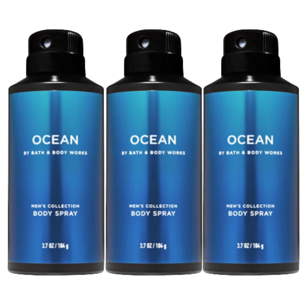 Bath & Body Works Ocean men's deodorizing body spray bottle, offering a fresh, masculine scent for daily refresh