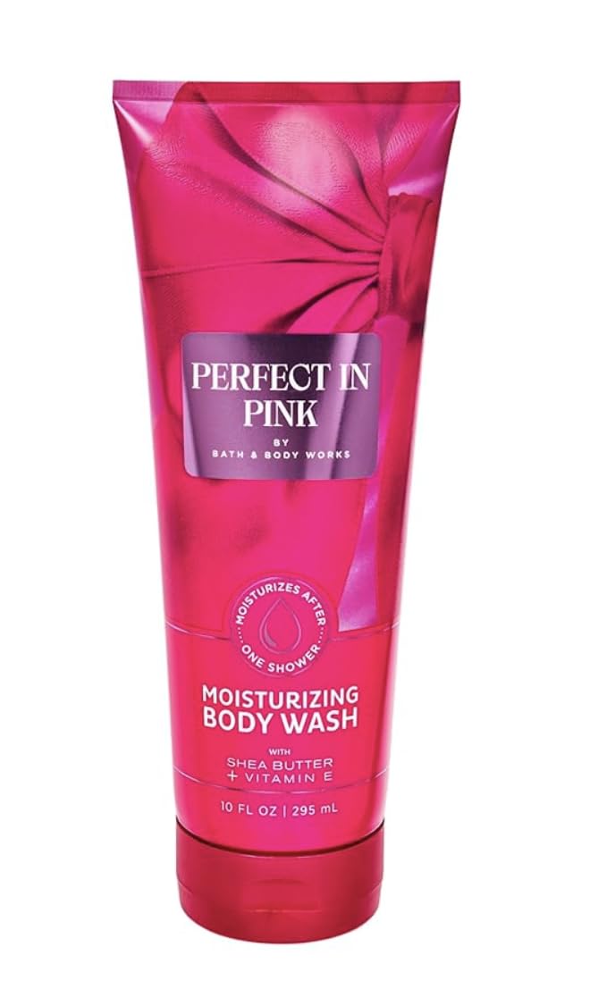 Bath & Body Works Perfect in Pink body wash bottle pour for hydrating daily cleanse