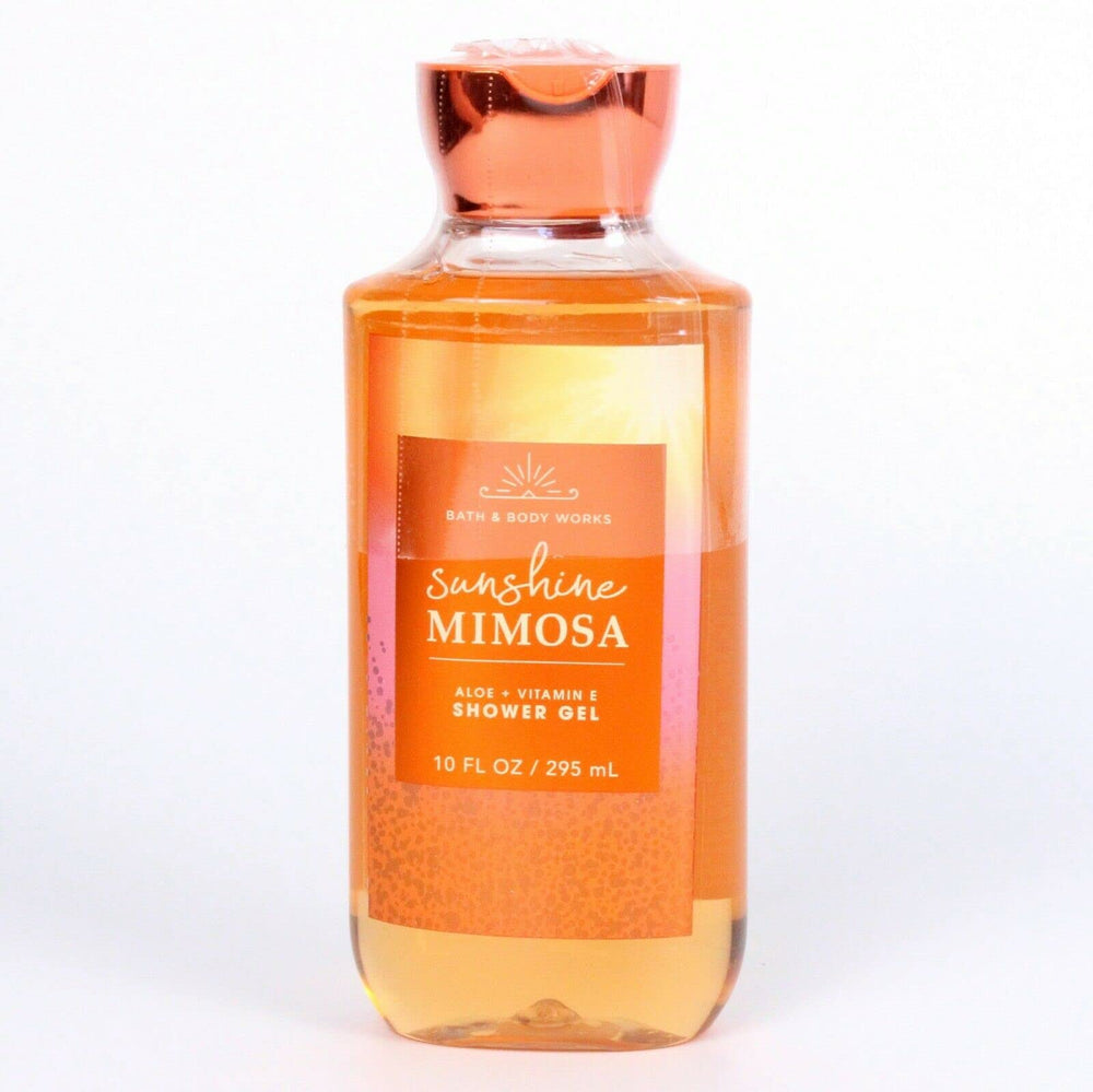 Bath & Body Works Sunshine Mimosa Shower Gel bottle highlighting bright citrus scent