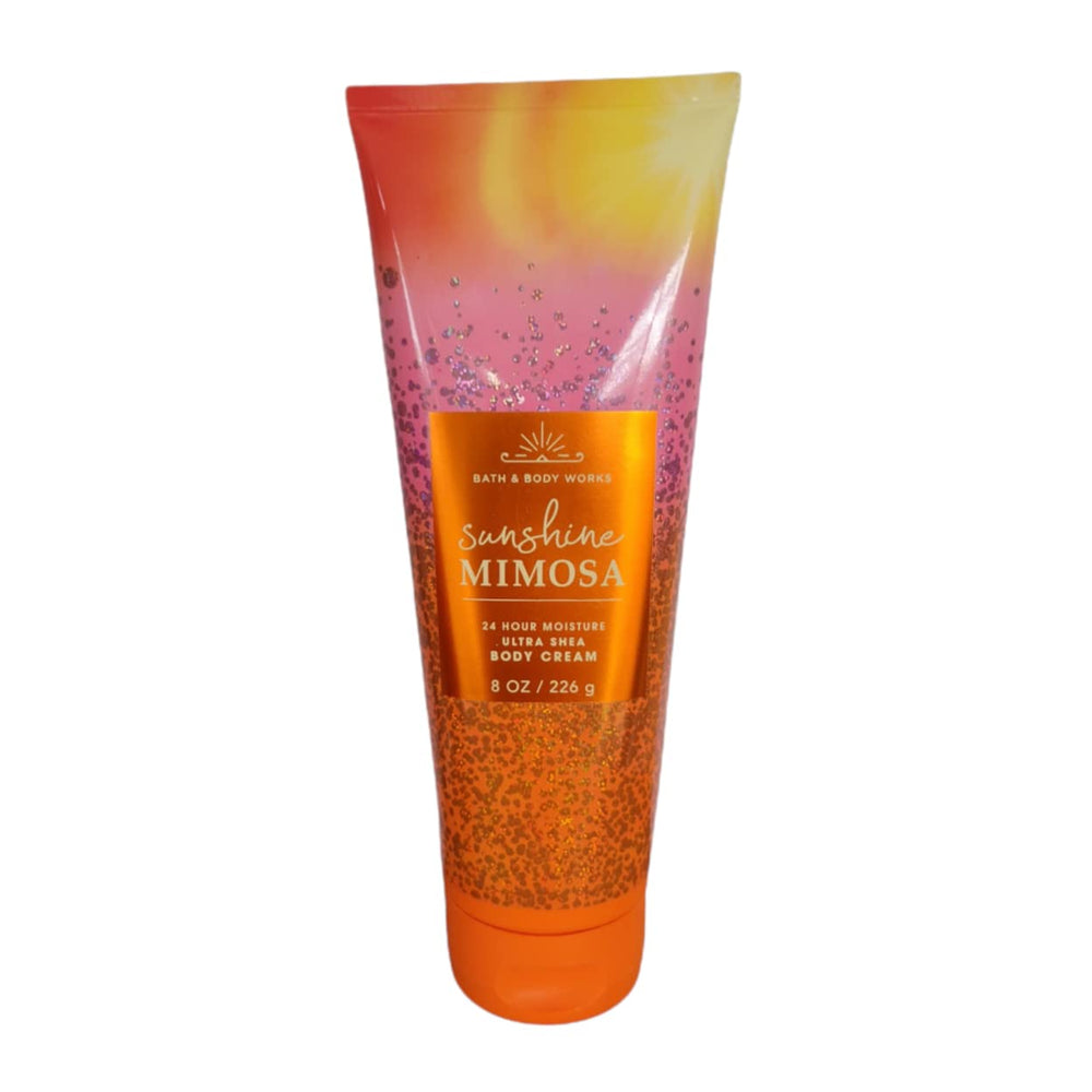 Bath & Body Works Sunshine Mimosa Ultra Shea Body Cream jar close-up for deep hydration.