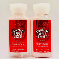 Bath and Body Works Champagne Apple and Honey lotion set bottle for daily hydration
