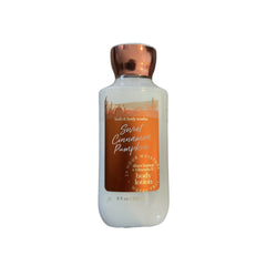 Bath & Body Works Sweet Cinnamon Pumpkin lotion packaging, gift-ready autumn care