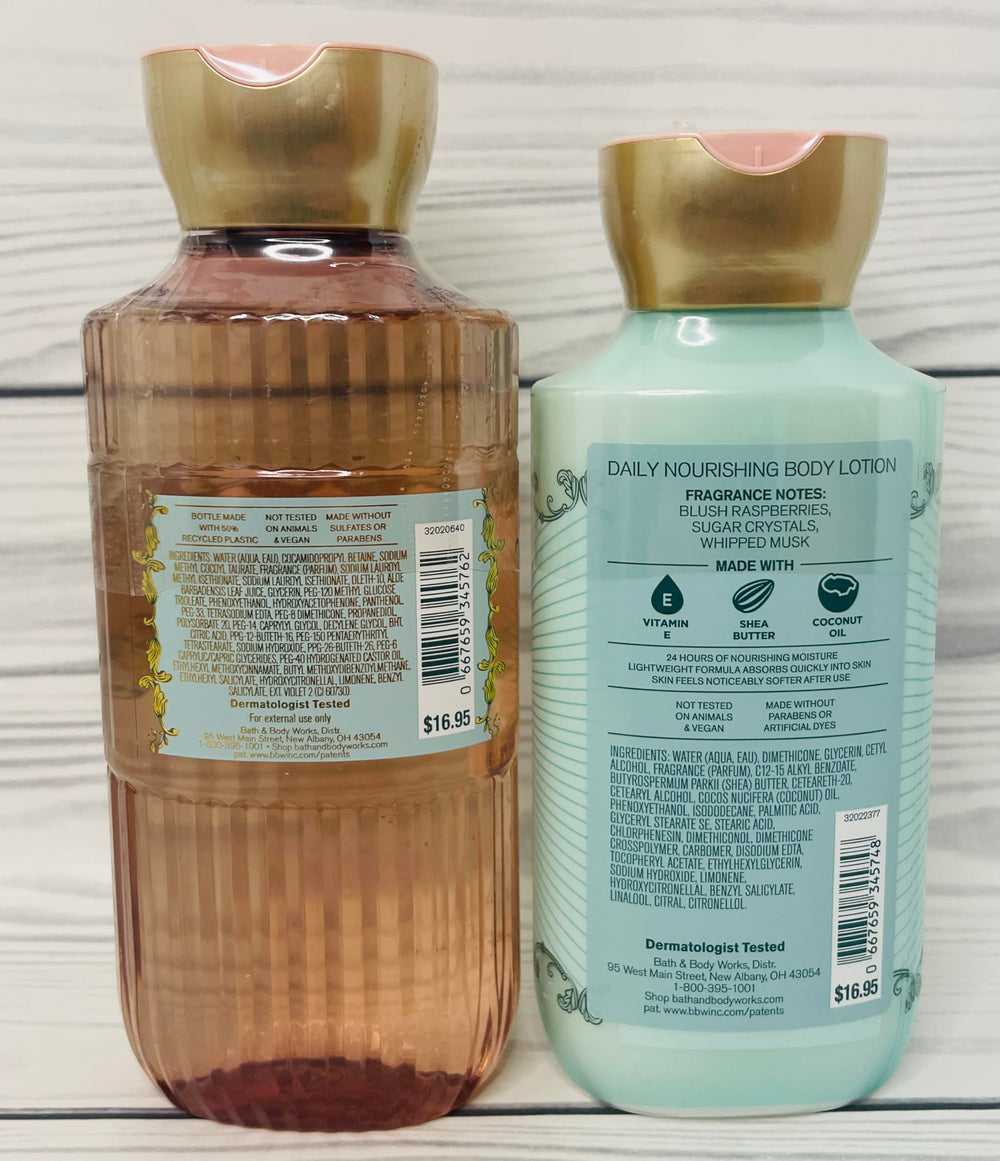 Bath & Body Works Sweetest Song lotion close-up showing smooth texture and notes.