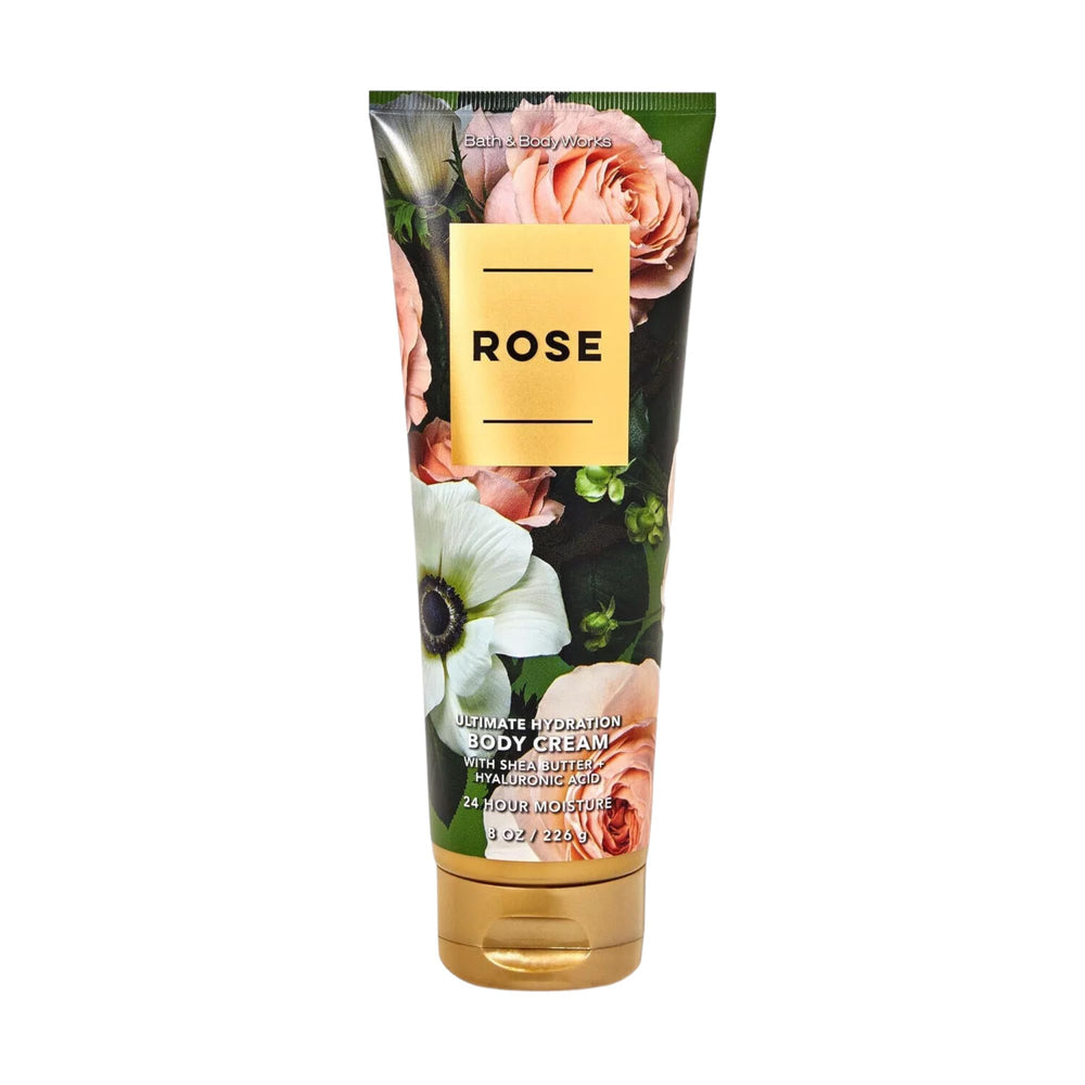 Bath & Body Works Ultimate Hydration Body Cream Rose bottle for all-day moisture.