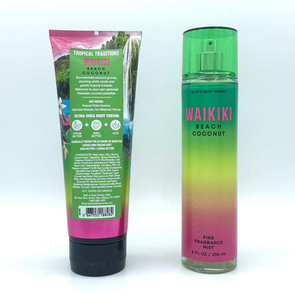 Bath & Body Works Waikiki Beach Coconut fine fragrance mist provides long-lasting fragrance.