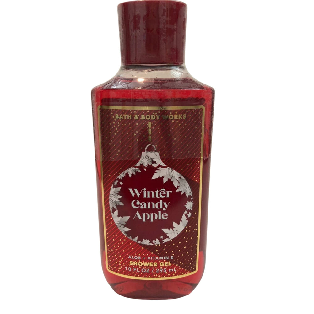 Bath & Body Works Winter Candy Apple shower gel 10 oz bottle for refreshing cleanse.