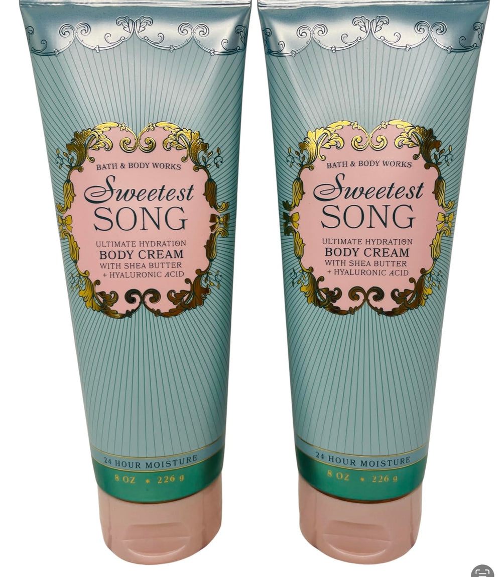 Bath and Body Works Women's Sweetest Song 2-pack front packaging highlights hydration