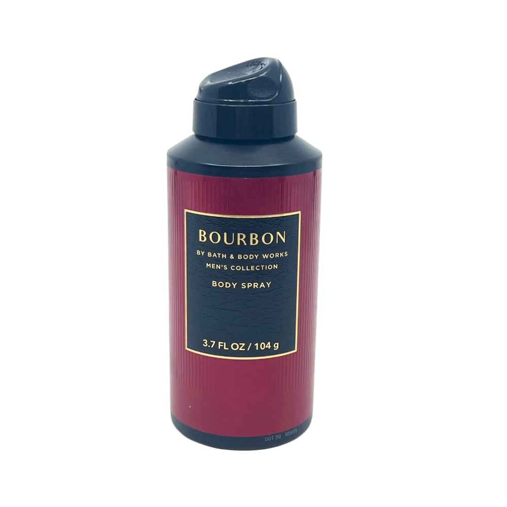 Close-up of Bath & Body Works Bourbon bottle showing bold design