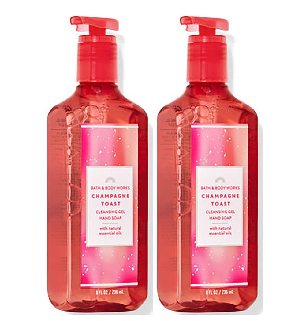 Bath & Body Works Champagne Toast hand soap bottle pour with refreshing scent and rich lather