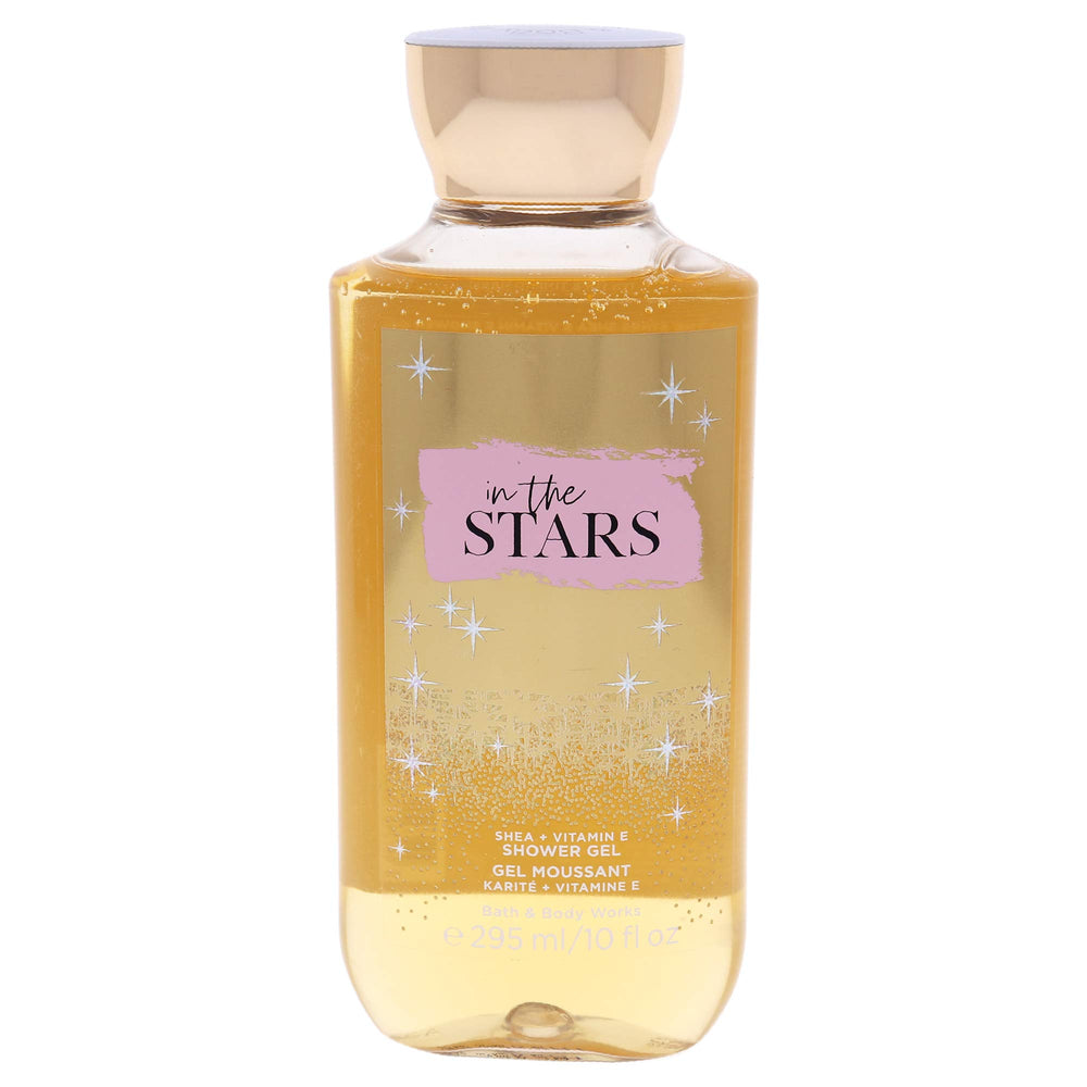 Bath & Body Works In The Stars shower gel bottle-pour evokes a refreshing, fragrant cleanse.