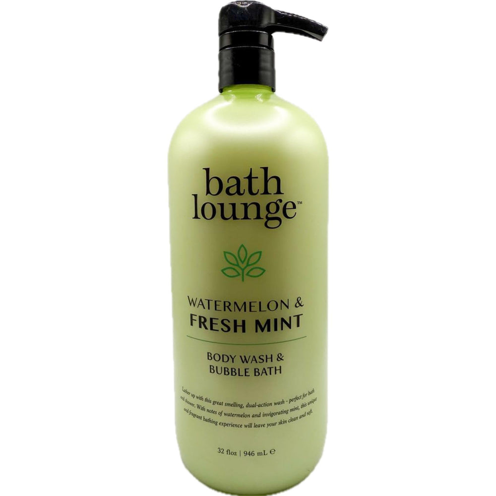 Bath Lounge Watermelon & Fresh Mint bottle pour for a refreshing cleanse.
