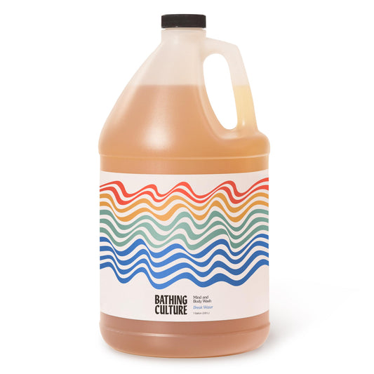 Bathing Culture Break Water bottle demonstrates sustainable, refillable packaging for daily use.