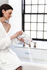 Epsom and Dead Sea salts in mineral blend for a soothing bath experience