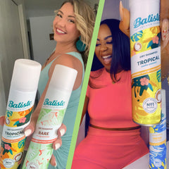 Batiste Bare spray at 12 inches from roots for even coverage.