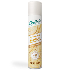 Batiste Brilliant Blonde dry shampoo bottle front for a quick refresh.