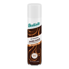 Batiste Dark Dry Shampoo bottle blends with brunette hair for seamless color.