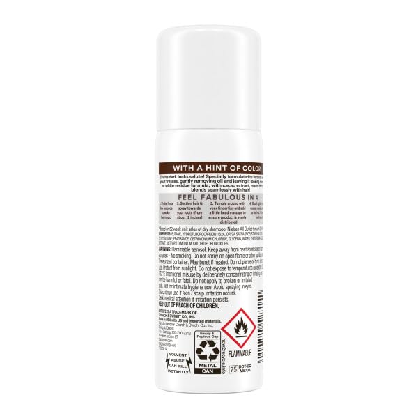 Batiste Dry Shampoo Dark texture-boosting formula visible on hair after use