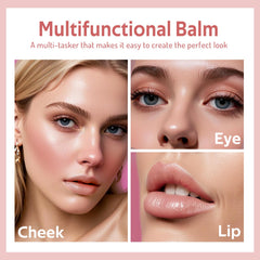Bayfree Multi Cream Blush applied on cheeks and lips shows versatile color payoff.