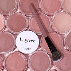 Bayfree vegan formula image highlights texture and natural glow potential.