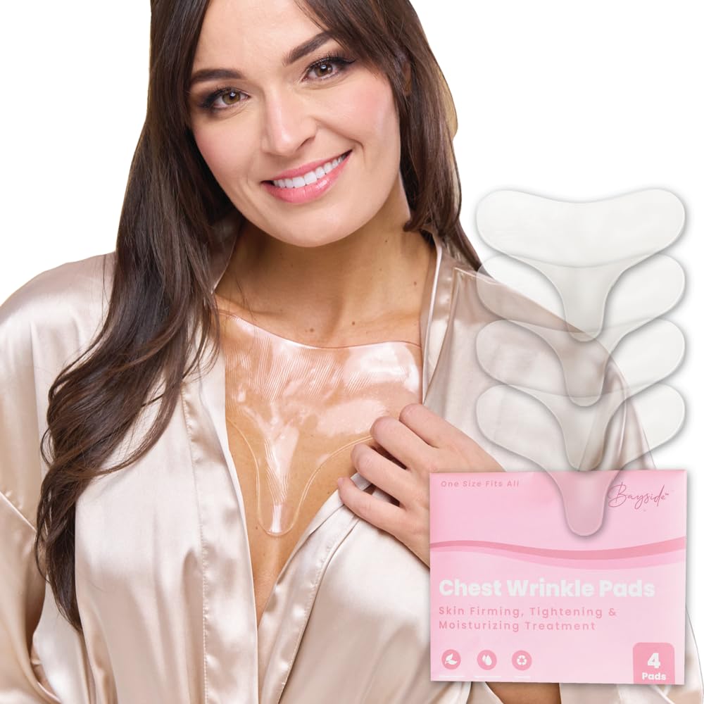 Bayside chest wrinkle patch applied to décolleté for smoother look