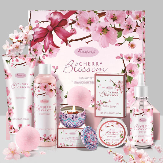 BBlove Japanese Cherry Blossom gift set box front, ideal for gifting and daily pampering