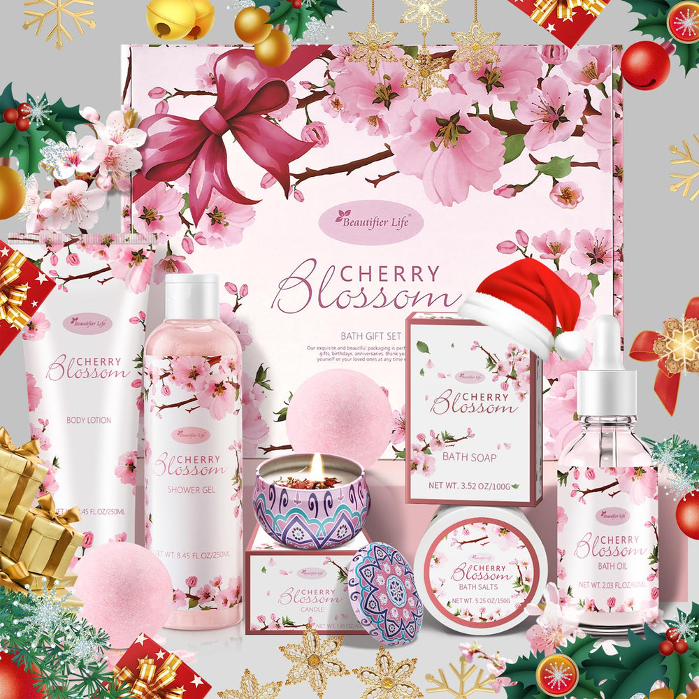 BBLove cherry blossom shower gel bottle close-up, refreshing aroma for morning routine