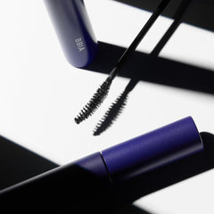 BBIA Never Die Mascara 2 Color Power Brown wand demonstrates precise curling.