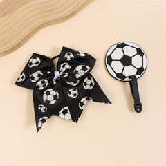 BBTDIN soccer-ball-print bowknot adds sporty flair to uniforms and practices.