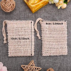 BBTO soap saver bag with drawstring closed securely for storage