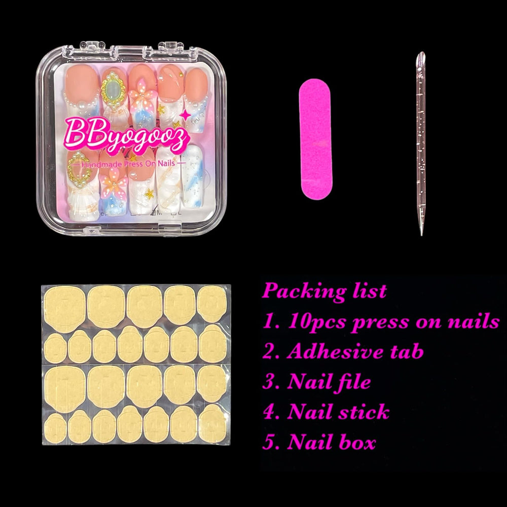 BByogooz medium-long square nails suit daily wear.