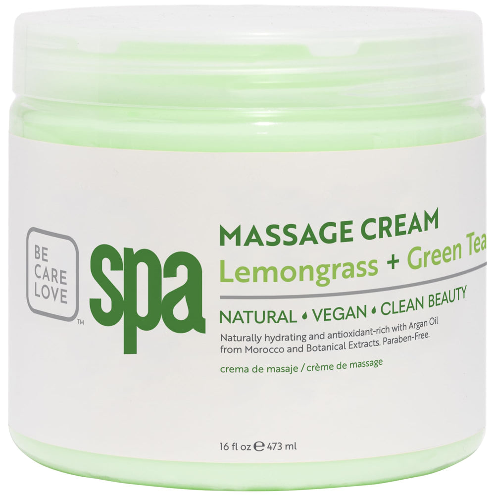 BCL SPA Massage Cream Lemongrass bottle for refreshing skin hydration.