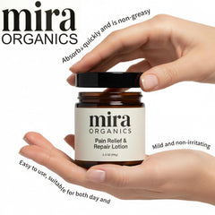 BDQBDQ Mira Organics Pain Relief Cream pump enables easy, mess-free application.