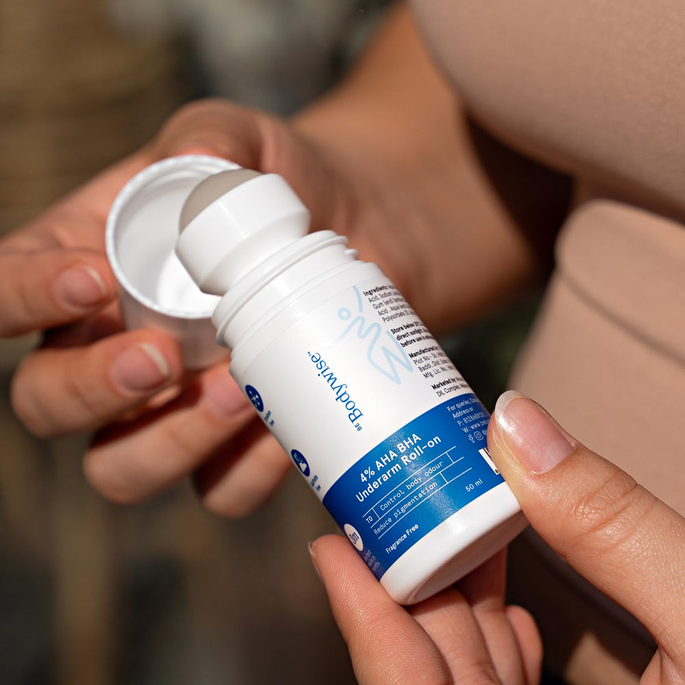 Be Bodywise Deodorant Roll On floral-scent bottle conveys refreshing profile.