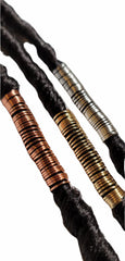 Bead It Wear It Love It copper dreadlock coil bead on braid with silver finish