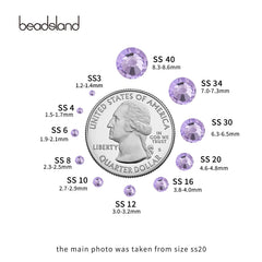 Beadsland violet flat-back rhinestones on crafts and accessories for decoration