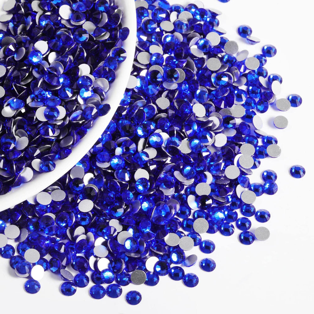 BEADSLAND sapphire flatbacks brighten bags, shoes, and table décor with shine.