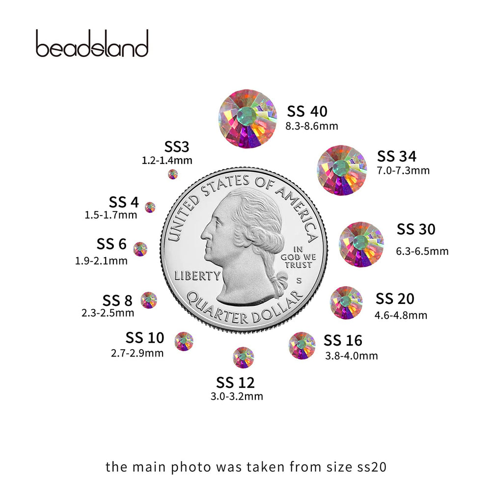 Beadsland rhinestones 4.6-4.8mm ideal for crafts, nails, and accessories