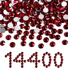 BEADSLAND Dark Siam flatback rhinestones for nails and crafts, high sparkle