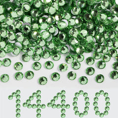 Beadsland flatback rhinestones for nails deliver vibrant light-green sparkle.