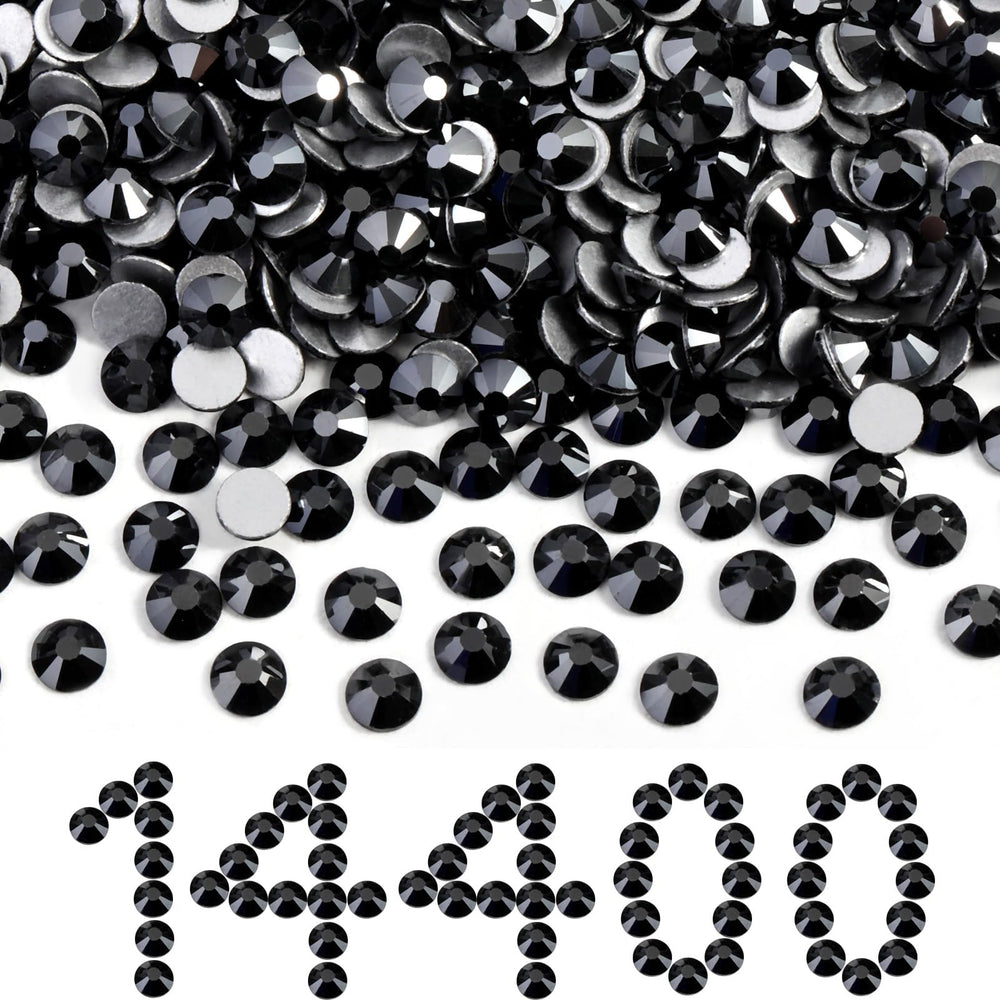 Beadsland jet hematite flatback rhinestones, 2.7–2.9 mm, for nails and crafts.