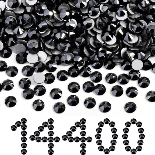 Beadsland jet hematite flatback rhinestones, 2.7–2.9 mm, for nails and crafts.