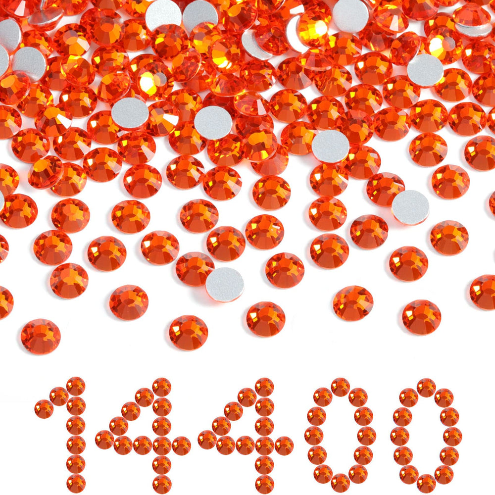 Beadsland orange SS8 flatback rhinestones for nails and crafts, easy DIY accents