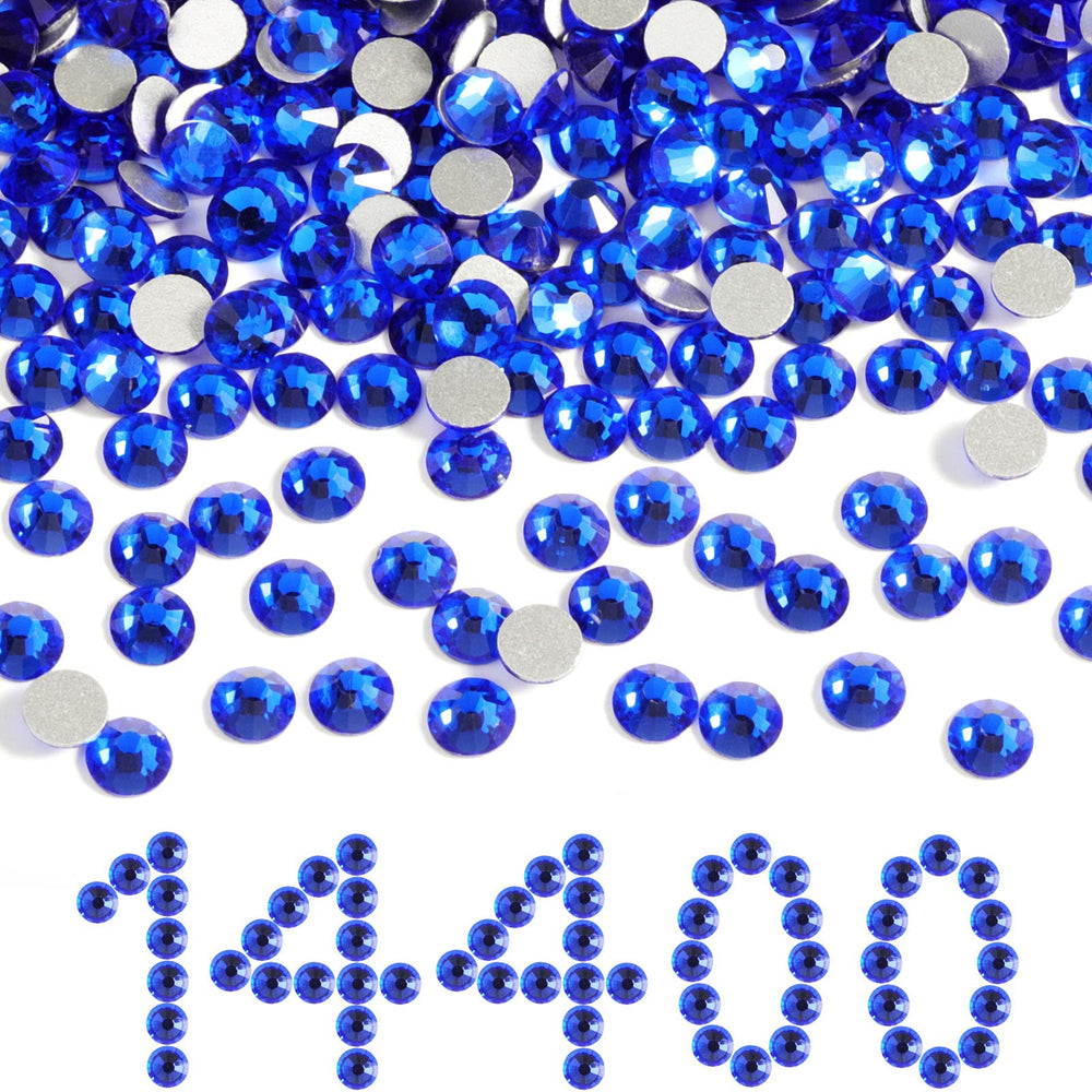 BEADSLAND flatback rhinestones in sapphire add sparkling color to nails and crafts.