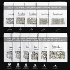BEADSLAND packaging of purple velvet rhinestones, ready for DIY projects