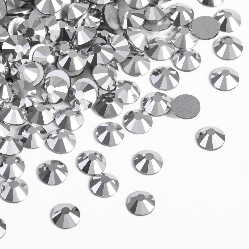 Beadsland SS20 flatback rhinestones close-up showing silver hematite sparkle for nails