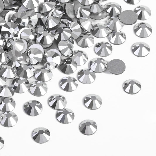 Beadsland SS20 flatback rhinestones close-up showing silver hematite sparkle for nails