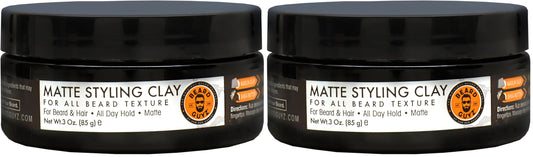 Beard Guyz Matte Styling Clay two-pack front packaging for reliable beard shaping