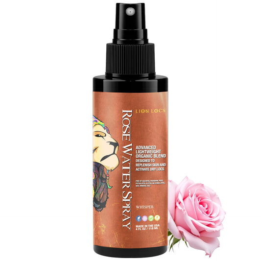 Beard Gains Lion Locs Rosewater spray bottle refreshing locs on the go