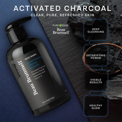 Beau Brummell charcoal face wash texture-foam captures gentle exfoliation for clearer skin